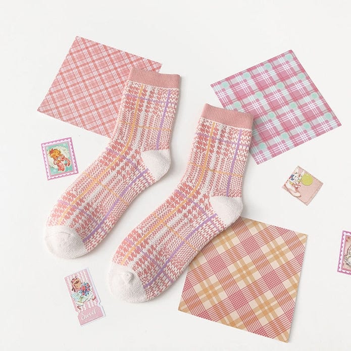 Witty Socks Socks Pink Houndstooth / 1 Pair Witty Socks Pinky Bunny Collection