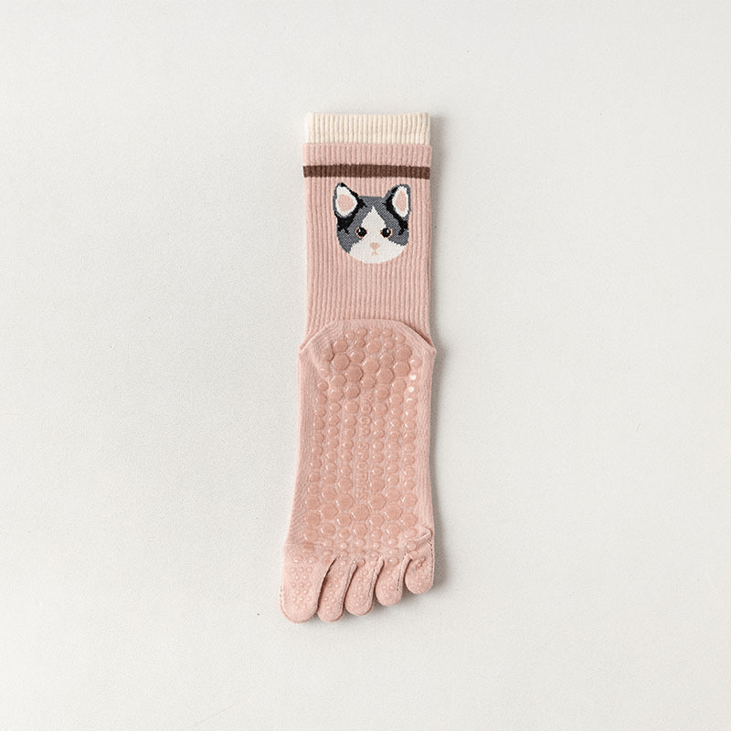 Witty Socks Socks Pink Kitten / 1 Pair Witty Socks Cute Critters Purrfectly Balanced Yoga Socks Collection