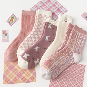 Witty Socks Socks Pinky Bunny Collection in Set / 5 Pairs Witty Socks Pinky Bunny Collection