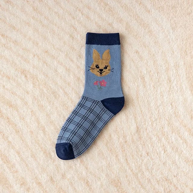 Witty Socks Socks Plaid Rabbit Pair / 1 Pair Witty Socks Bunny Invasion Collection