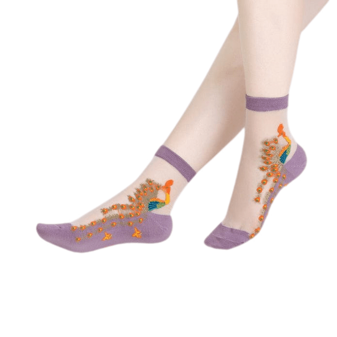 Witty Socks Socks Purple Witty Socks Divine Beauty Peacock Collection