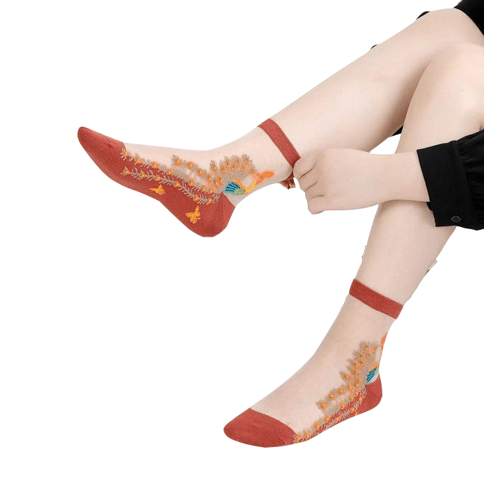 Witty Socks Socks Red Witty Socks Divine Beauty Peacock Collection