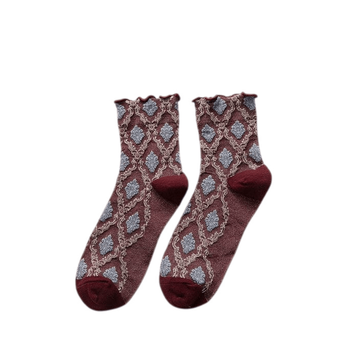 Witty Socks Socks Red Witty Socks Ethnic Elegance Ruffle Collection