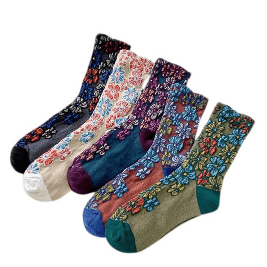 Witty Socks Socks Retro Flower Blossom Collection in Set Witty Socks Retro Flower Blossom Collection