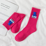 Witty Socks Socks Rose Red - Blue Bear / 1 Pair Witty Socks Pawsitively Pretty Collection