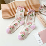 Witty Socks Socks Ruffled Garden Flowers / 1 Pair Witty Socks Sweet Sensations Collection