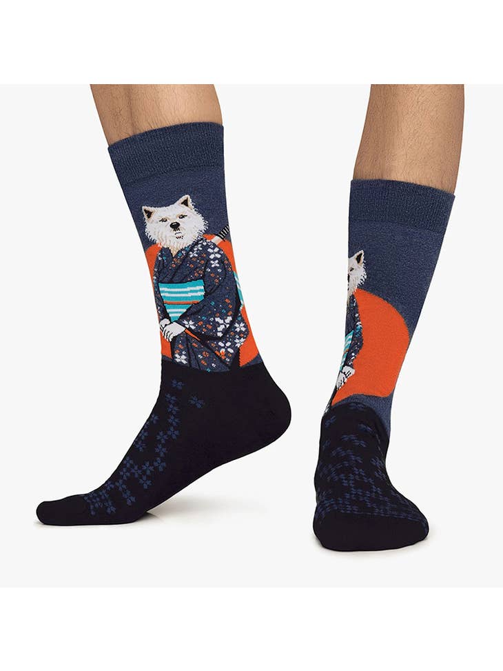 Witty Socks Socks Samurai Spirit Pup / 1 Pair Unisex | Witty Socks Canine Couture Collection