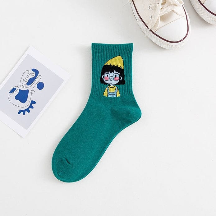 Witty Socks Socks Sleepy Head / 1 Pair Witty Socks Teal and White Collection