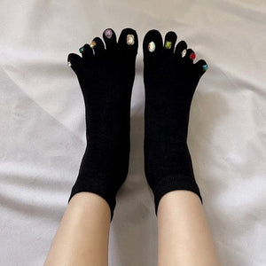 Witty Socks Socks Sparkling toes- Black / 1 Pair Witty Socks Gemstone Collection