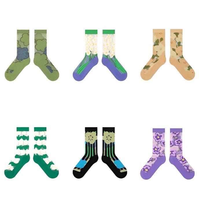 Witty Socks Socks Spring Fling Collection in Set / 6 Pairs Witty Socks Spring Fling Collection