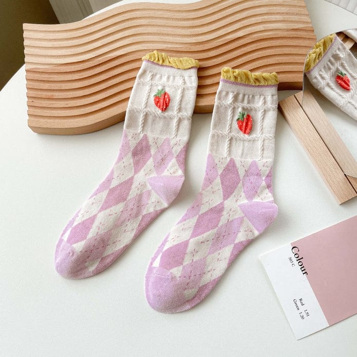 Witty Socks Socks Strawberry Picnic Checkered / 1 Pair Witty Socks Sweet Sensations Collection