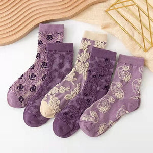 Witty Socks Socks The Pretty & Chic Set / 5 Pairs Witty Socks Classic Embroideries Collection
