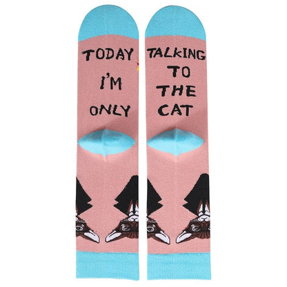 Witty Socks Socks TODAY I'M ONLY TALKING TO THE CAT / 1 Pair Witty Socks Pussycat Collection