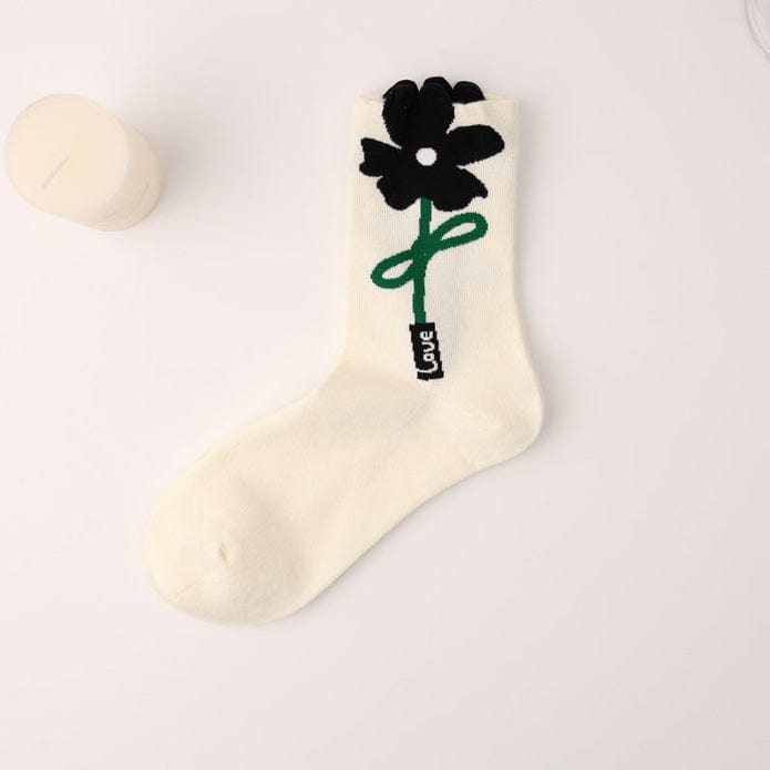 Witty Socks Socks White Primrose / 1 Pair Witty Socks Checkered Bunny & Primrose Collection