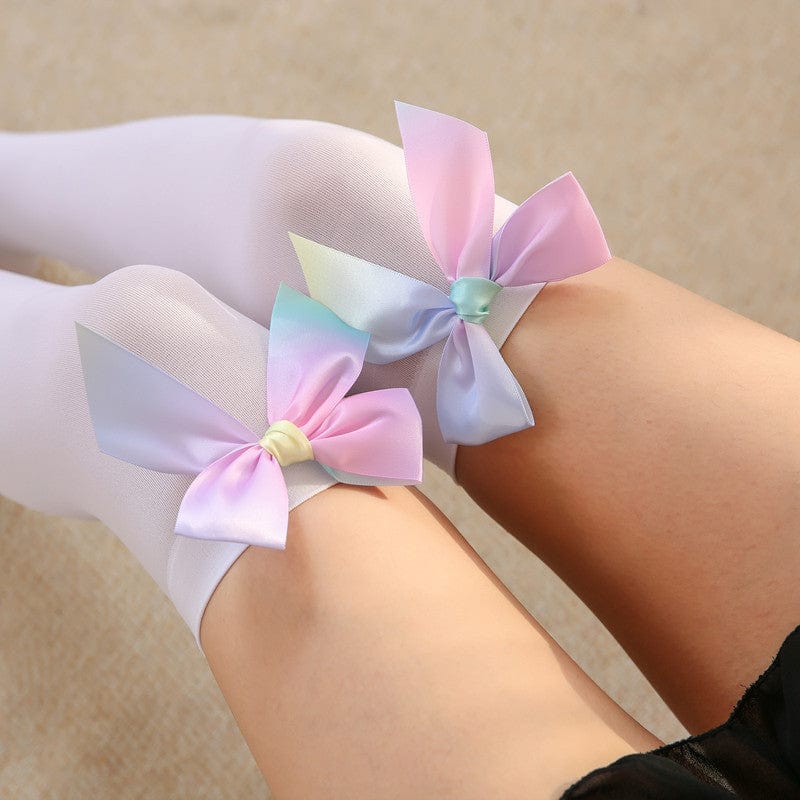 Witty Socks Socks White Thigh High Bow White