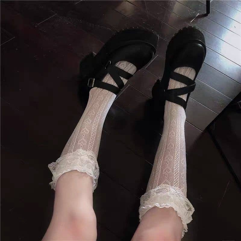Witty Socks Socks White Vine of Hearts / 1 Pair Witty Socks Not Your Grandma’s Stocking Collection | Glamorous Forever