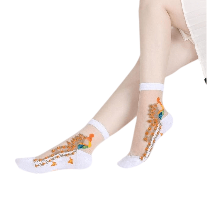Witty Socks Socks White Witty Socks Divine Beauty Peacock Collection
