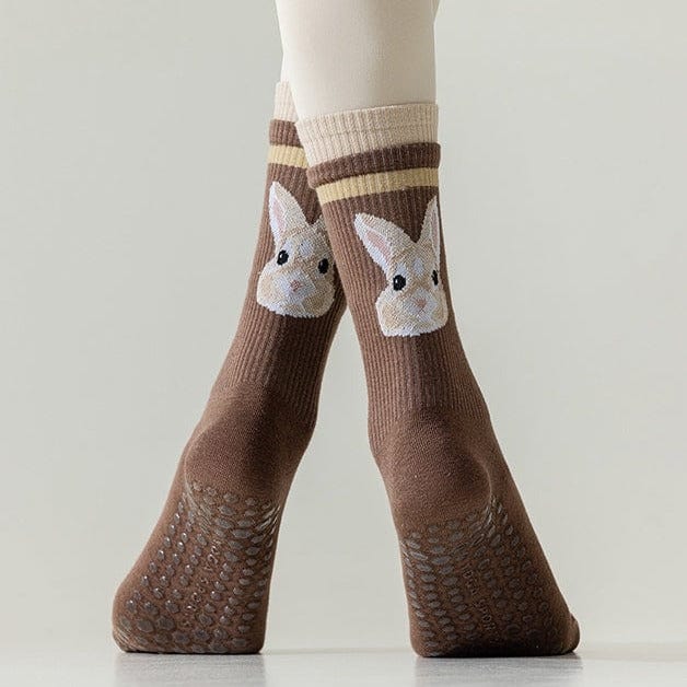 Witty Socks Socks Witty Socks Cute Critters Purrfectly Balanced Yoga Socks Collection
