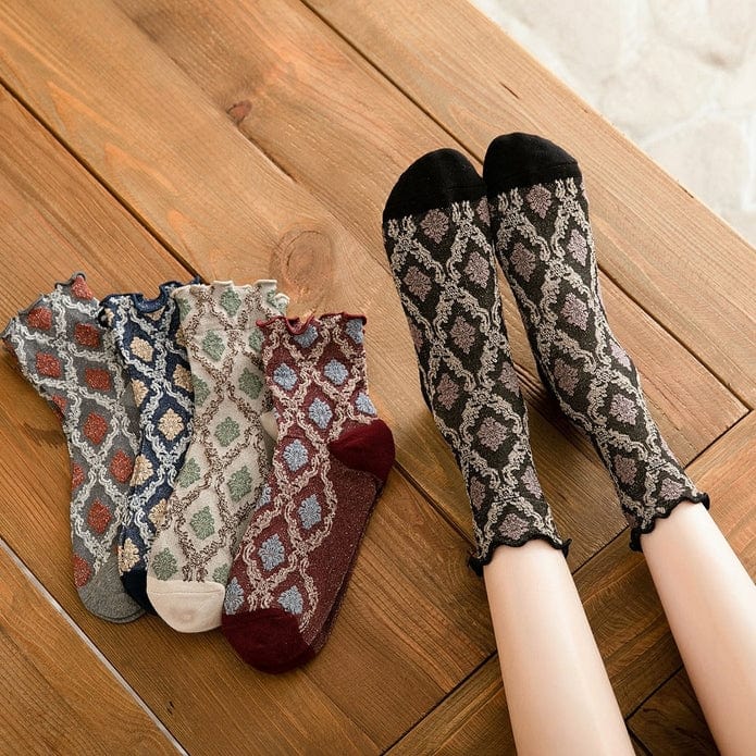 Witty Socks Socks Witty Socks Ethnic Elegance Ruffle Collection