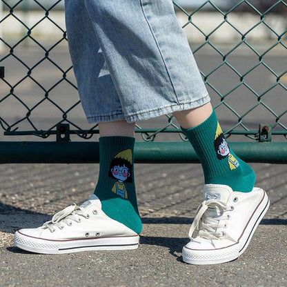 Witty Socks Socks Witty Socks Teal and White Collection