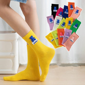 Witty Socks Socks Yellow - Blue Bear / 1 Pair Witty Socks Pawsitively Pretty Collection