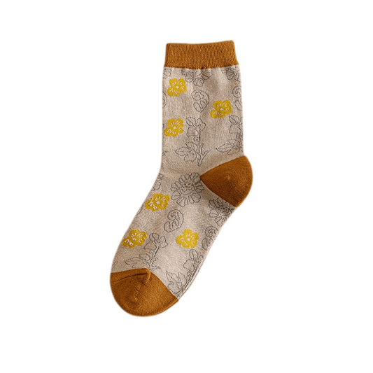 Witty Socks Socks Yellow Flowers Yellow Flower